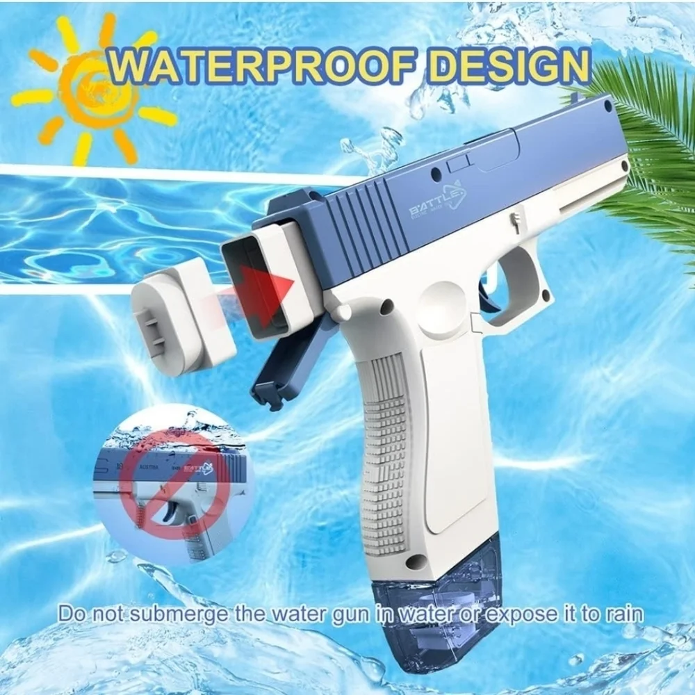 New 2023 Newest&Hottest Electric Water Gun, Blue Rechargeable Squirt Guns - Picture 5 of 11